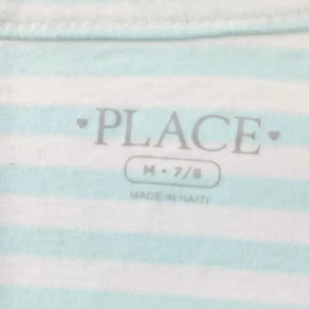 CHILDREN'S PLACE Blue Striped Top Girls Size 7 / 8